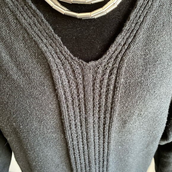 Black cotton open back Sweater by Poof - Picture 6 of 6